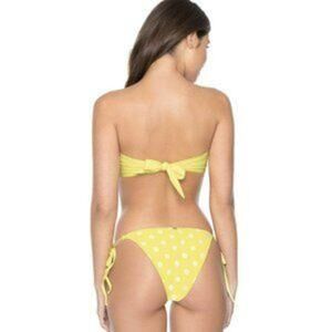 NWT Pilyq Yellow Dot Side Tie Teeny Bikini